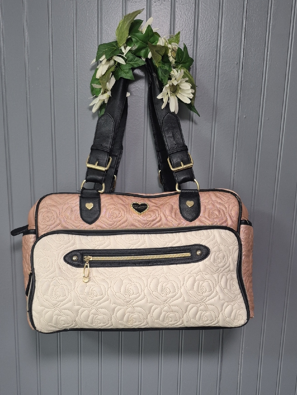 Betsey Johnson Duffel/ Diaper Bag
